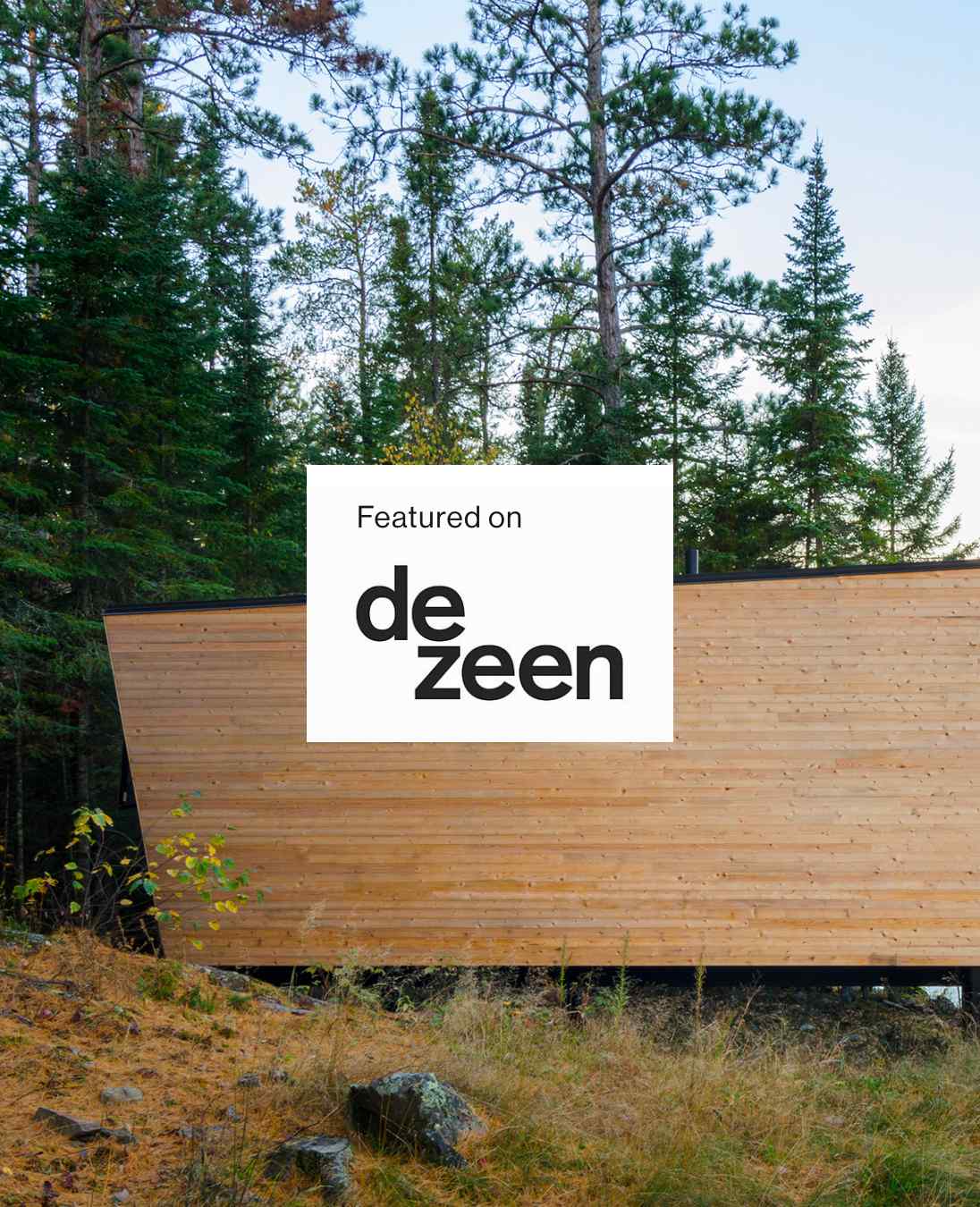 dezeen - cedar-clad buildings kiss